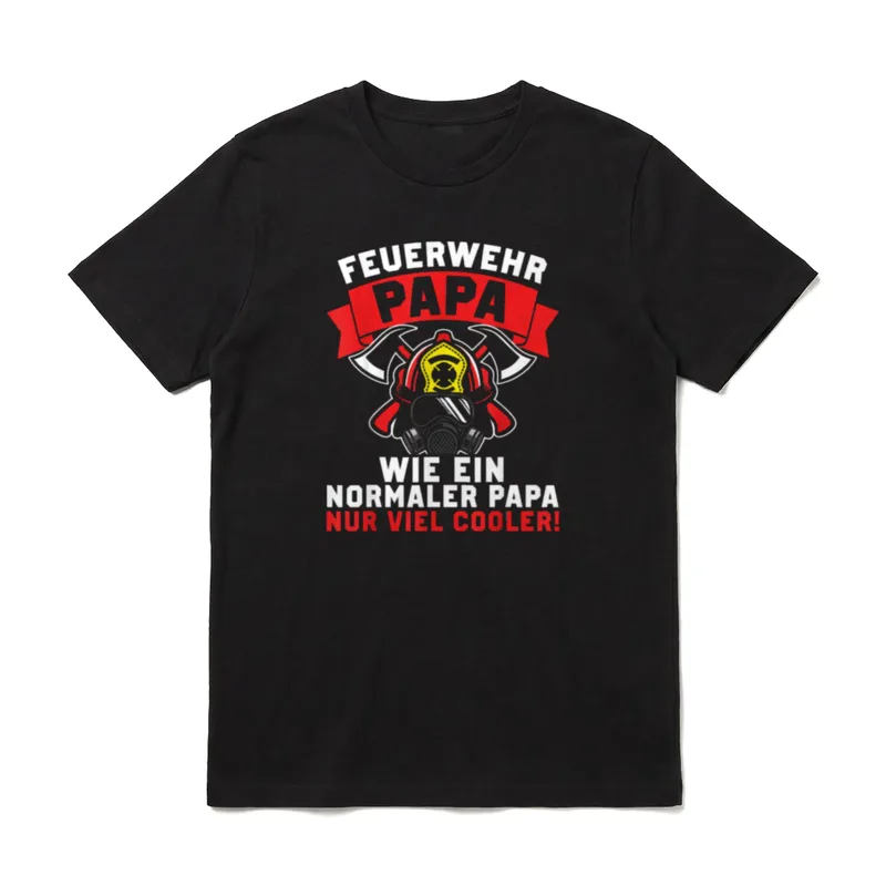 Feuerwehr Papa Normaler Nur T-Shirt – Klassisches T-Shirt in Schwarz