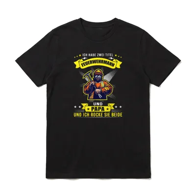 Feuerwehrmann und Papa lustiges T-Shirt – Klassisches T-Shirt in Schwarz