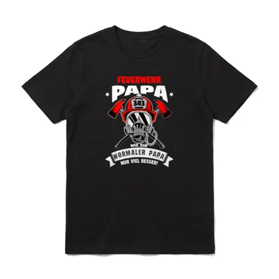 Feuerwehrmann Geburtstagsgeschenk Feuerwehr Papa T-Shirt – Klassisches T-Shirt in Schwarz