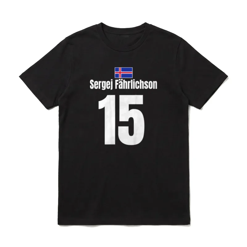 Island Fussball Shirt – Klassisches T-Shirt in Schwarz