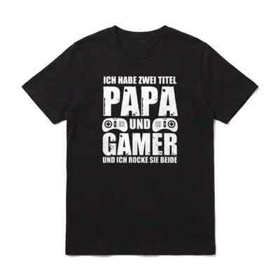 Gamer Papa Zocker Vater T-Shirt – Klassisches T-Shirt in Schwarz