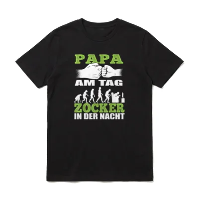Papa am Tag Gamer T-Shirt – Klassisches T-Shirt in Schwarz