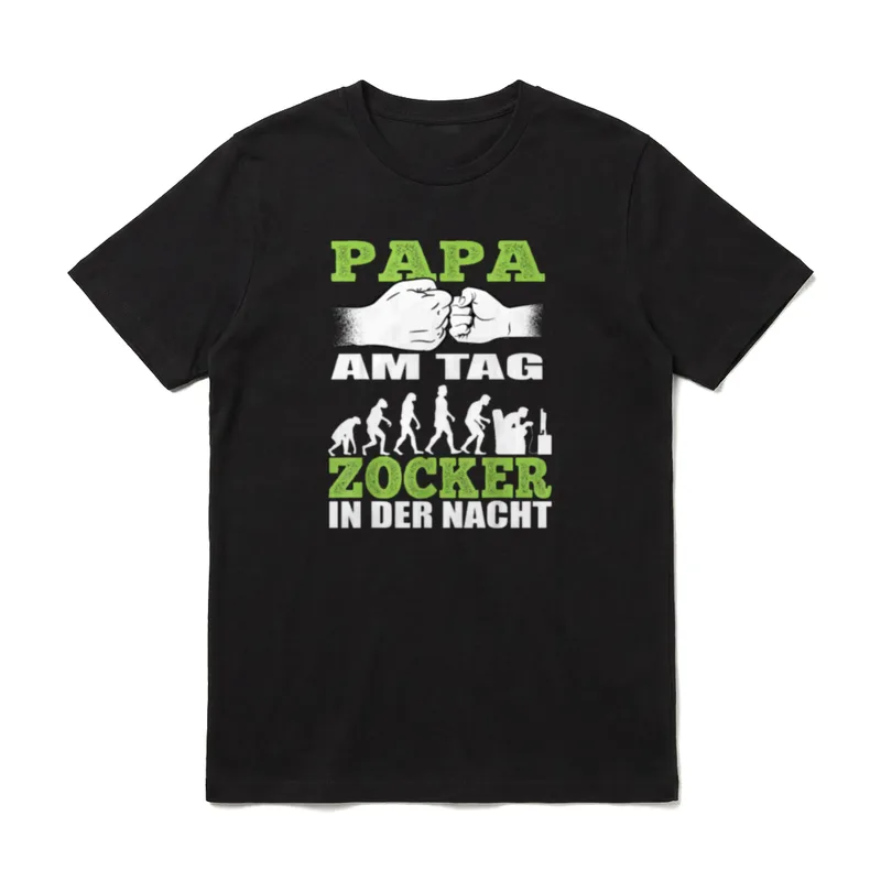 Papa am Tag Gamer T-Shirt – Klassisches T-Shirt in Schwarz