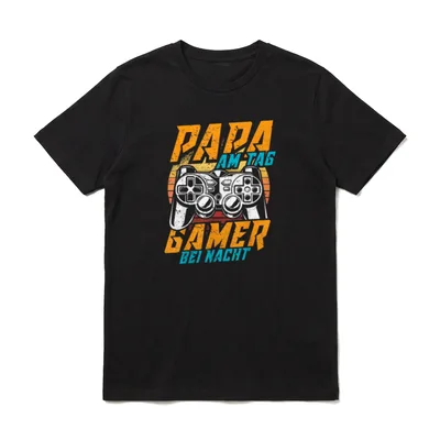 PAPA AM TAG GAMER T-Shirt – Klassisches T-Shirt in Schwarz