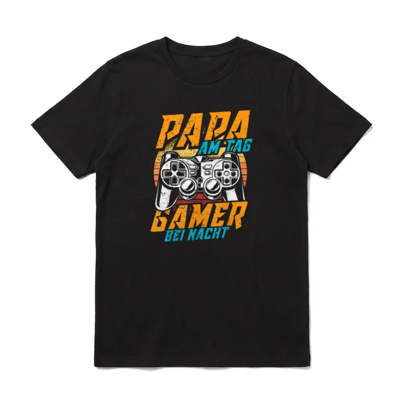 PAPA AM TAG GAMER T-Shirt – Klassisches T-Shirt in Schwarz