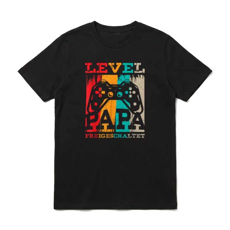 Level Papa Freigeschaltet Papa T-Shirt – Klassisches T-Shirt in Schwarz