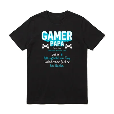 Gamer Papa Definition Zocker T-Shirt – Klassisches T-Shirt in Schwarz