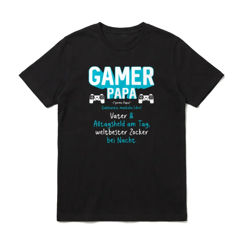 Gamer Papa Definition Zocker T-Shirt – Klassisches T-Shirt in Schwarz