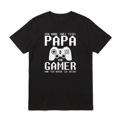 Gaming Papa Gamer Vater T-Shirt – Klassisches T-Shirt in Schwarz