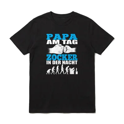Papa am Tag Gamer T-Shirt – Klassisches T-Shirt in Schwarz