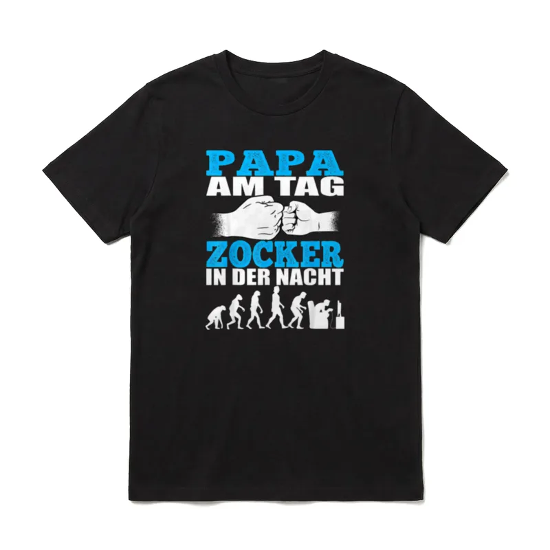 Papa am Tag Gamer T-Shirt – Klassisches T-Shirt in Schwarz