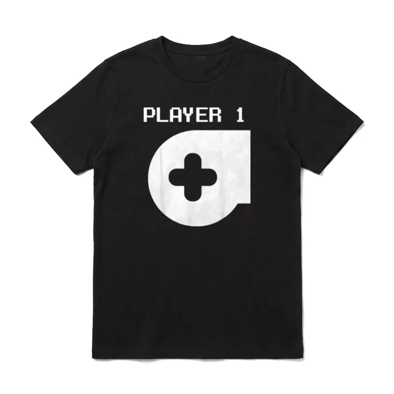 Player 1 Partnerlook Vater Sohn T-Shirt – Klassisches T-Shirt in Schwarz