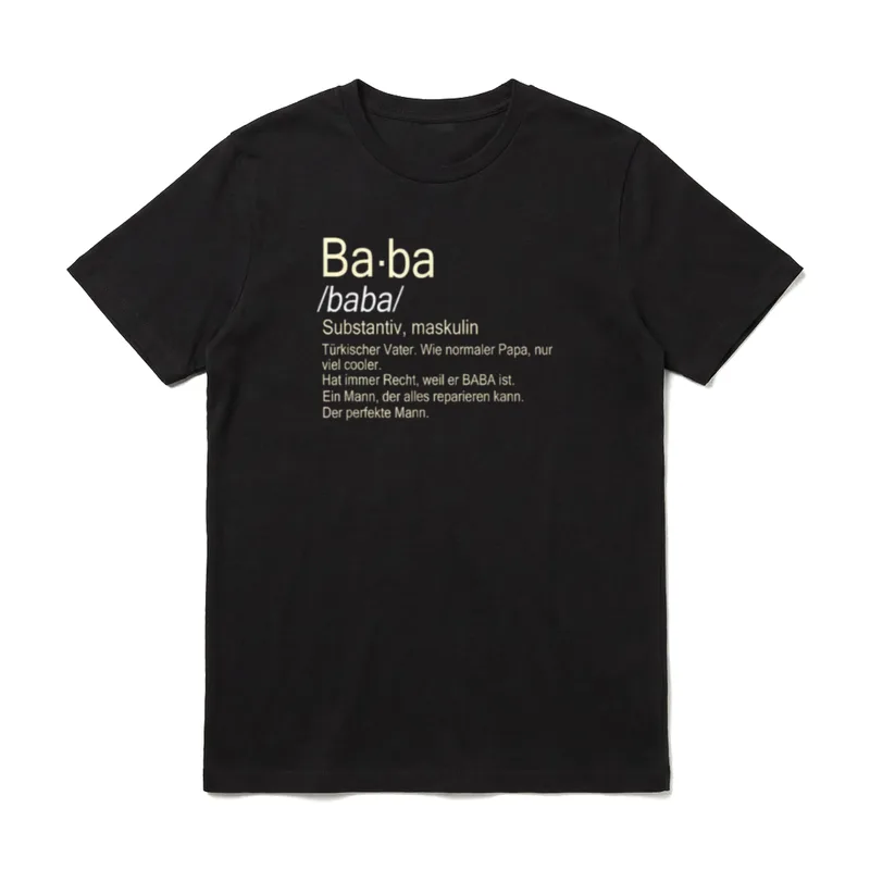 Coole T-Shirt Designs – Wörterbucheintrag „Baba“ mit Lautschrift und Definition – Klassisches T-Shirt in Schwarz