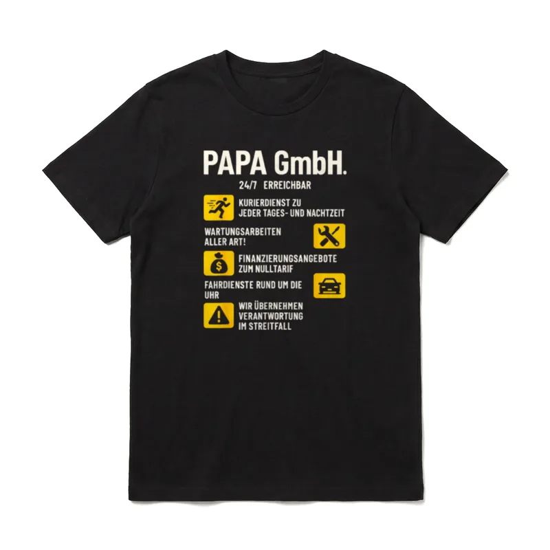 Papa GmbH Geschenke Vatertag T-Shirt – Klassisches T-Shirt in Schwarz