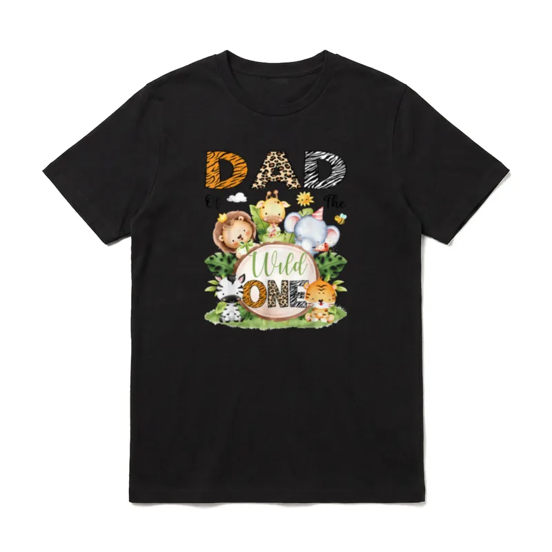 Dad Of The Wild One T-Shirt – DAD Of The Wild ONE Safari Tiere Geburtstag – Klassisches T-Shirt in Schwarz