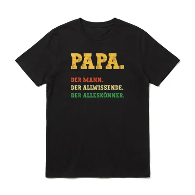 Papa Der Mann Vater T-Shirt – Klassisches T-Shirt in Schwarz
