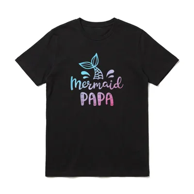 Mermaid Papa Funny Merman T-Shirt – Klassisches T-Shirt in Schwarz