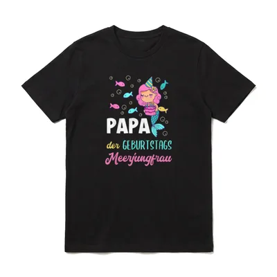 Papa Der Geburtstags Meerjungfrau T-Shirt – Klassisches T-Shirt in Schwarz