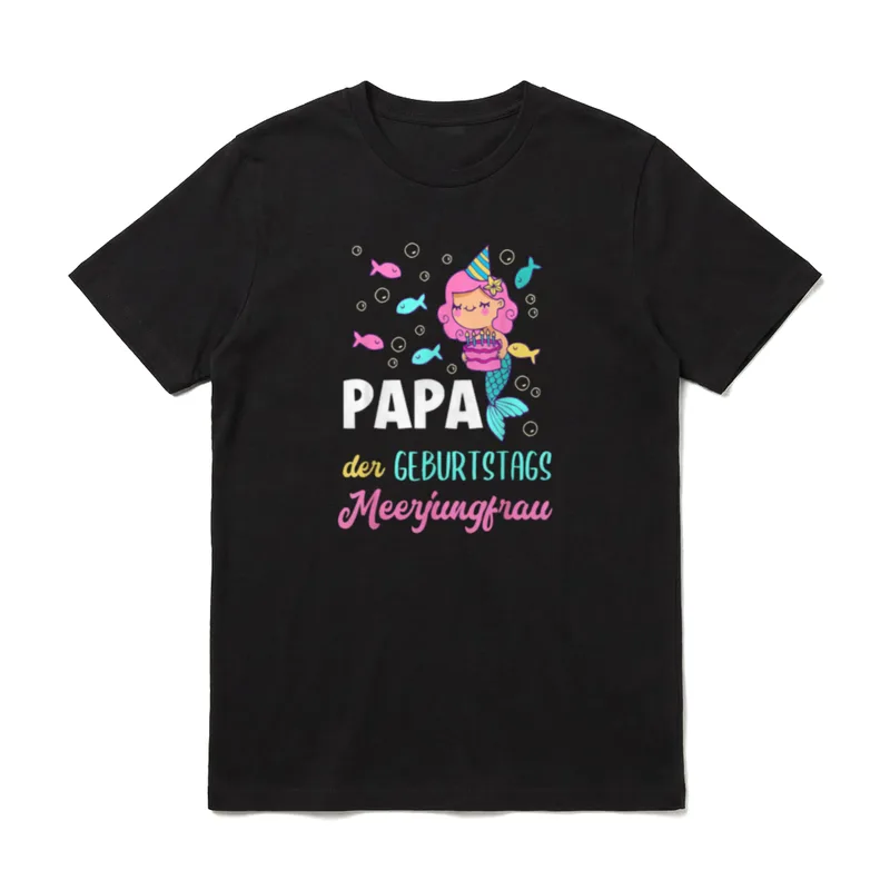 Papa Der Geburtstags Meerjungfrau T-Shirt – Klassisches T-Shirt in Schwarz