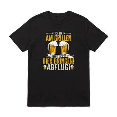 T-Shirt Bin am Grillen – Klassisches T-Shirt in Schwarz