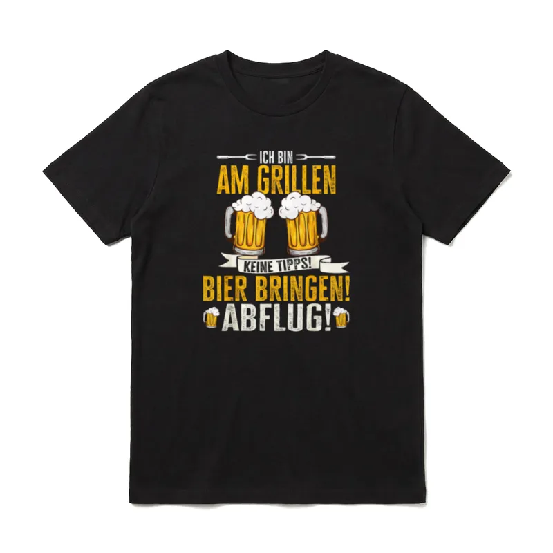 T-Shirt Bin am Grillen – Klassisches T-Shirt in Schwarz