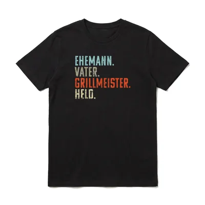 Ehemann Papa Grillmeister Held Grill T-Shirt – Klassisches T-Shirt in Schwarz