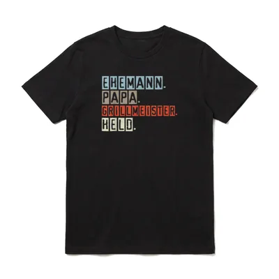 Ehemann Papa Grillmeister Held Grillen Vatertag T-Shirt – Klassisches T-Shirt in Schwarz