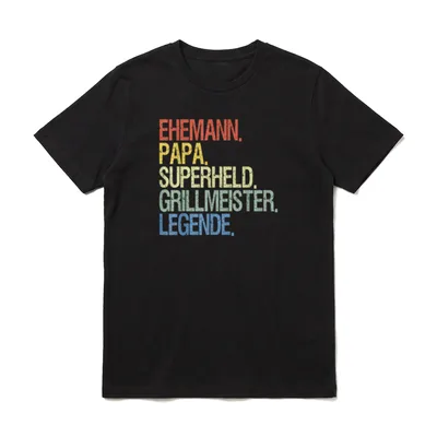 Ehemann Papa Grillmeister Grillen T-Shirt – Klassisches T-Shirt in Schwarz