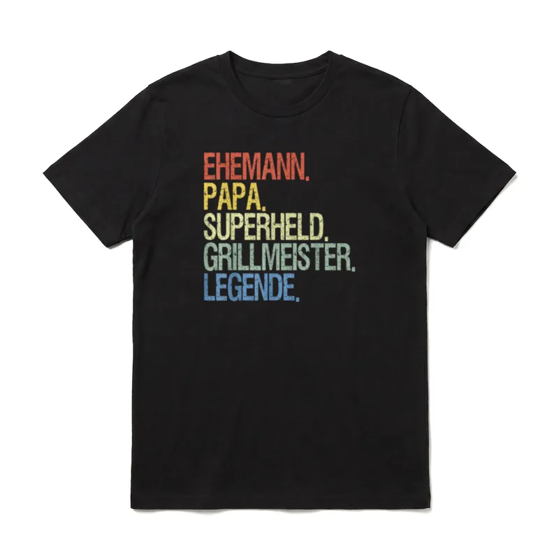 Ehemann Papa Grillmeister Grillen T-Shirt – Klassisches T-Shirt in Schwarz