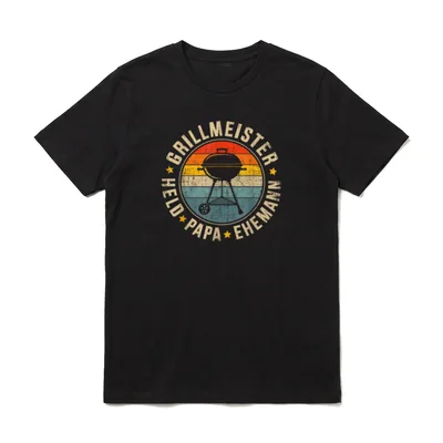 Papa Grillmeister Held Ehemann T-Shirt – Klassisches T-Shirt in Schwarz