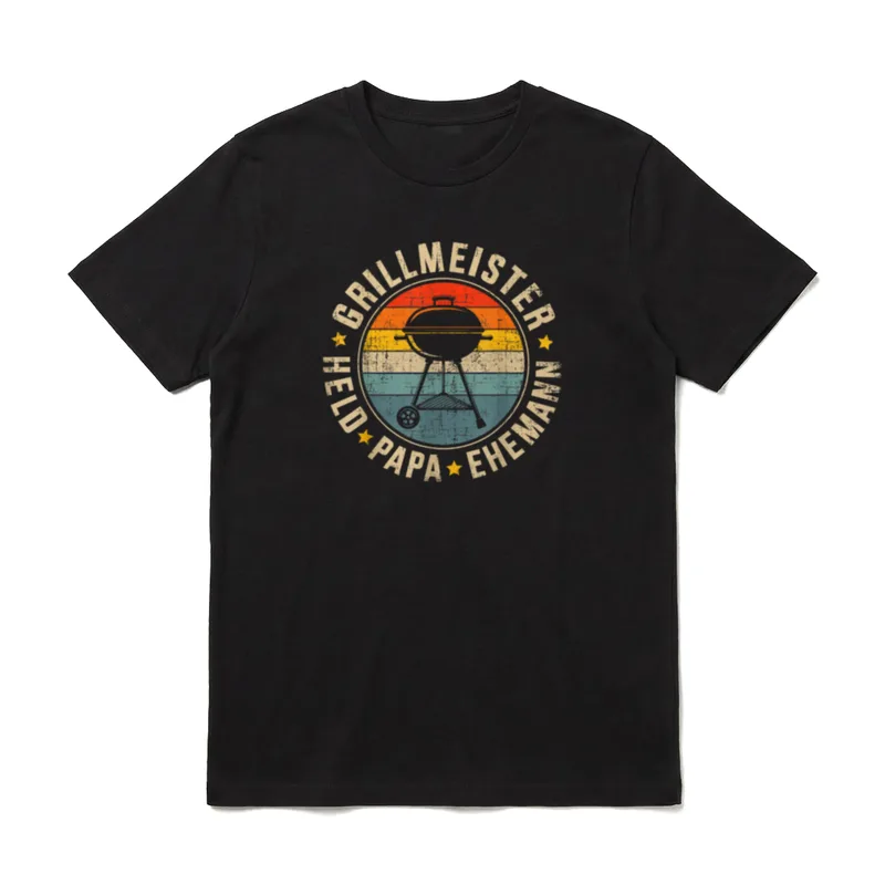 Papa Grillmeister Held Ehemann T-Shirt – Klassisches T-Shirt in Schwarz
