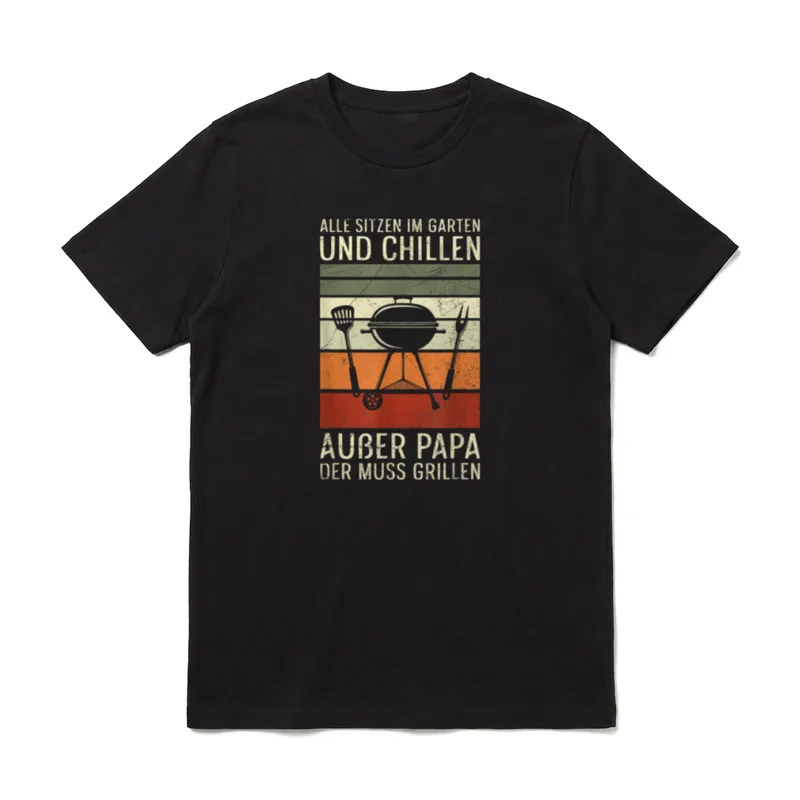 Alle Sitzen Im Garten Chillen T-Shirt – Klassisches T-Shirt in Schwarz