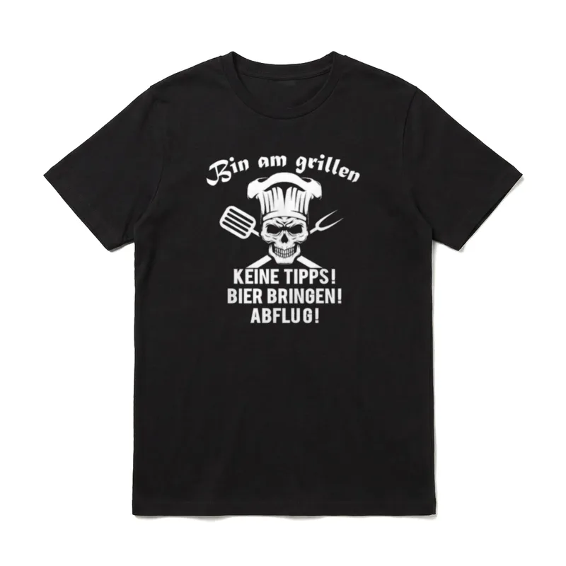 Papa Grillt Bin T-Shirt – Klassisches T-Shirt in Schwarz