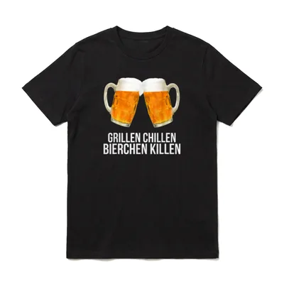 Chillen Grillen Bierchen Killen T-Shirt – Klassisches T-Shirt in Schwarz