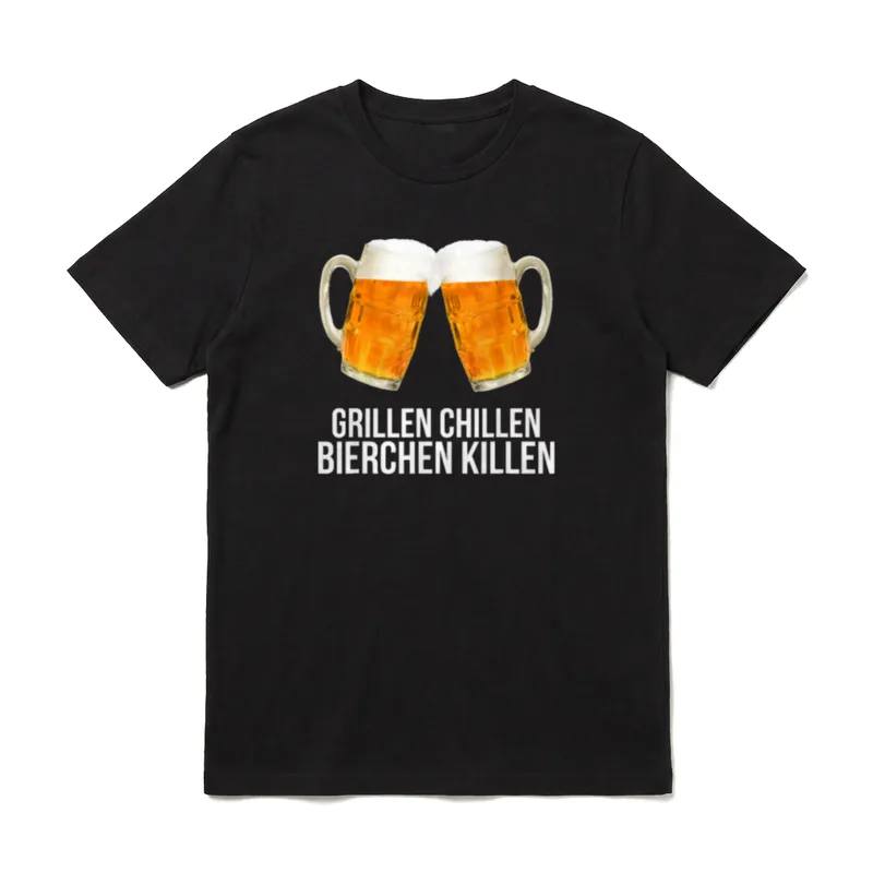 Chillen Grillen Bierchen Killen T-Shirt – Klassisches T-Shirt in Schwarz