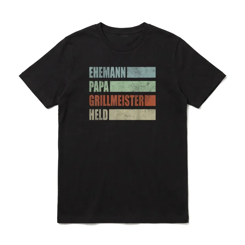 Ehemann Papa Grillmeister Held Vatertag T-Shirt – Klassisches T-Shirt in Schwarz