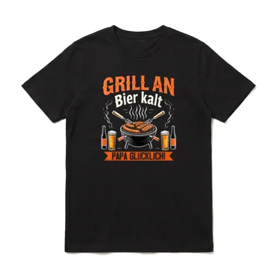 Grill Bier Papa Vatertag T-Shirt – Klassisches T-Shirt in Schwarz