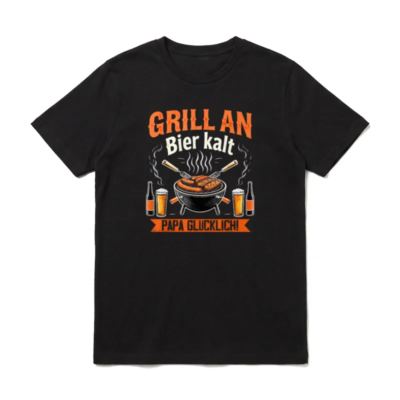 Grill Bier Papa Vatertag T-Shirt – Klassisches T-Shirt in Schwarz