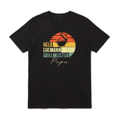 Ehemann Papa Grillmeister Held Dad T-Shirt – Klassisches T-Shirt in Schwarz