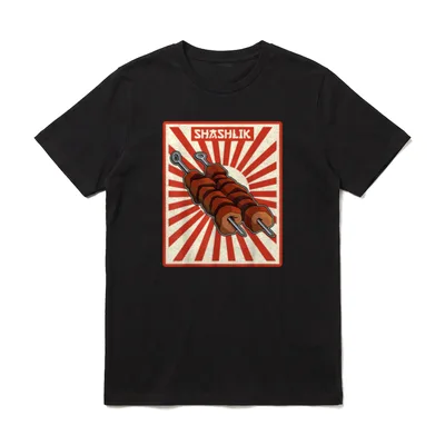 Schaschlik Russland Fleisch Grillen Mangal T-Shirt – Klassisches T-Shirt in Schwarz