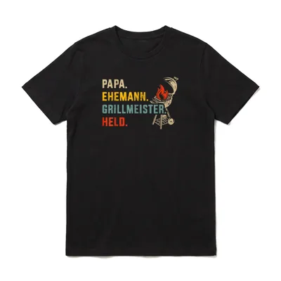 Papa Ehemann Grillmeister Held T-Shirt – Klassisches T-Shirt in Schwarz