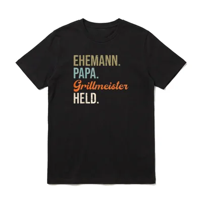 Ehemann Papa Grillmeister Held T-Shirt – Klassisches T-Shirt in Schwarz
