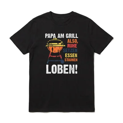 Papa Grill Lustig Grillen T-Shirt – Klassisches T-Shirt in Schwarz