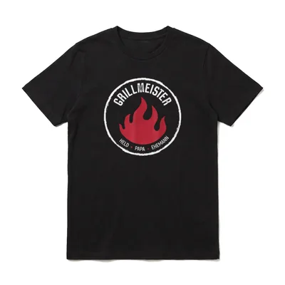 Grillmeister Held Papa Ehemann T-Shirt – Klassisches T-Shirt in Schwarz