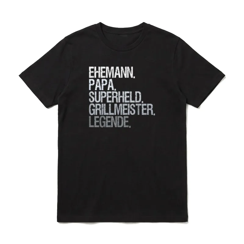 Ehemann Papa Grillmeister T-Shirt – Klassisches T-Shirt in Schwarz