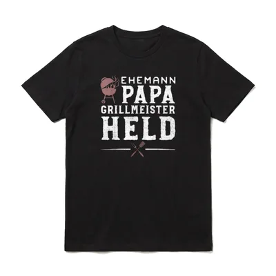 Grillen Ehemann Papa Grillmeister T-Shirt – Klassisches T-Shirt in Schwarz