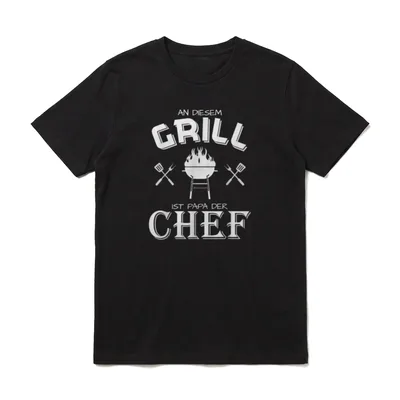 Papa Chef am Grill Spruch T-Shirt – Klassisches T-Shirt in Schwarz