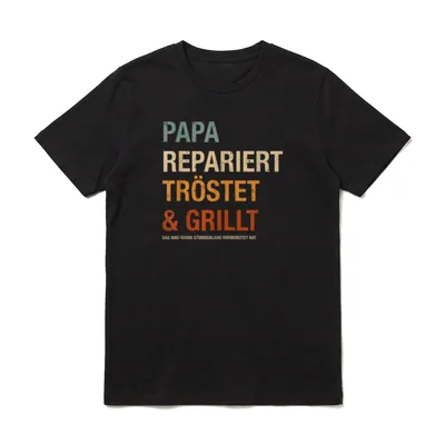 Grillen BBQ Papa Repariert T-Shirt – Klassisches T-Shirt in Schwarz