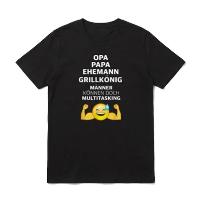 OPA PAPA BBQ GRILL T-Shirt – Klassisches T-Shirt in Schwarz