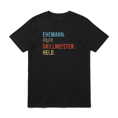 Ehemann Papa Grillmeister Held Vintage T-Shirt – Klassisches T-Shirt in Schwarz
